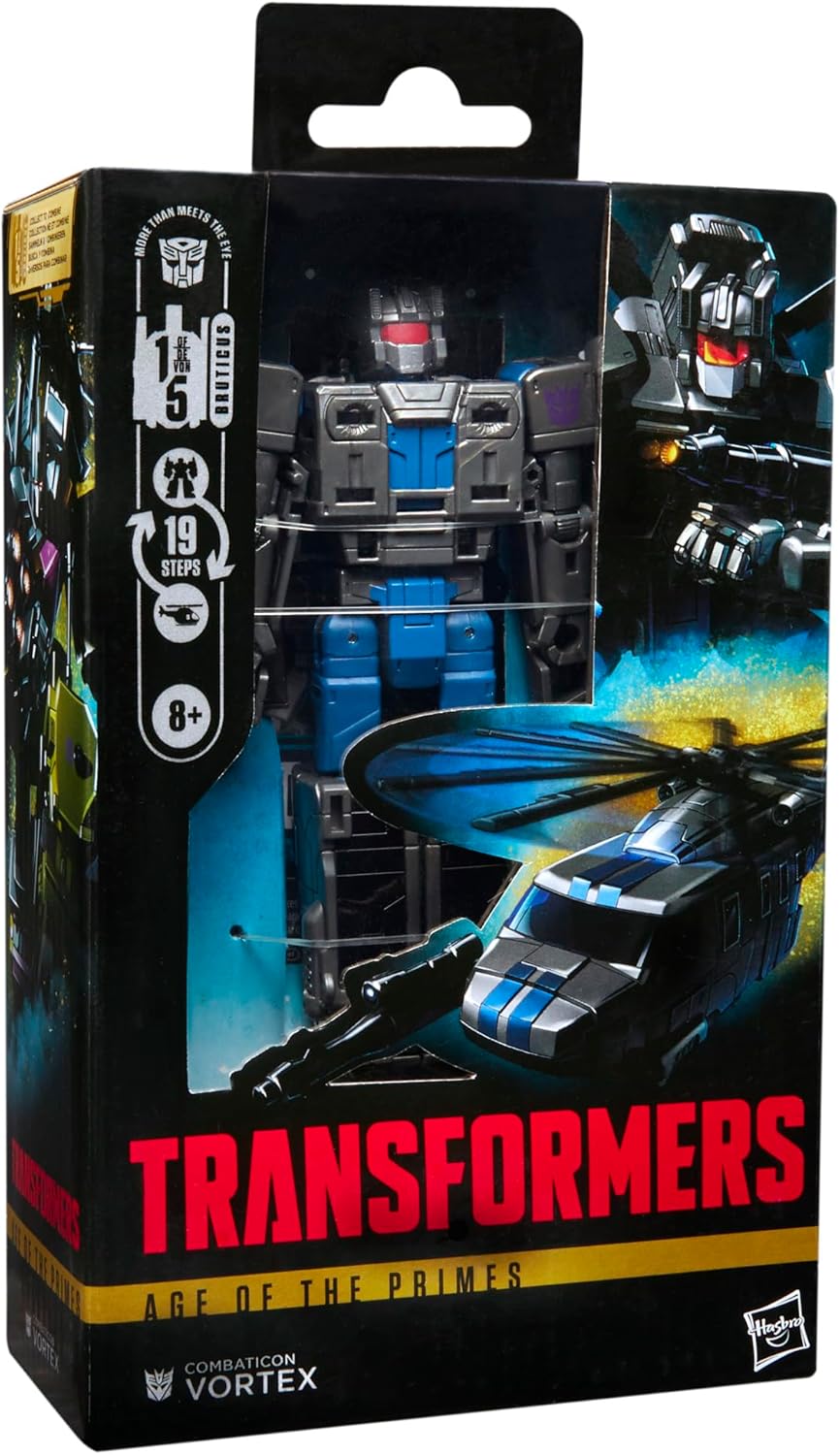 Transformers Age of The Primes Deluxe Class Combaticon Vortex 5.5-inch Converting Action Figure Robot Toy for Ages 8+