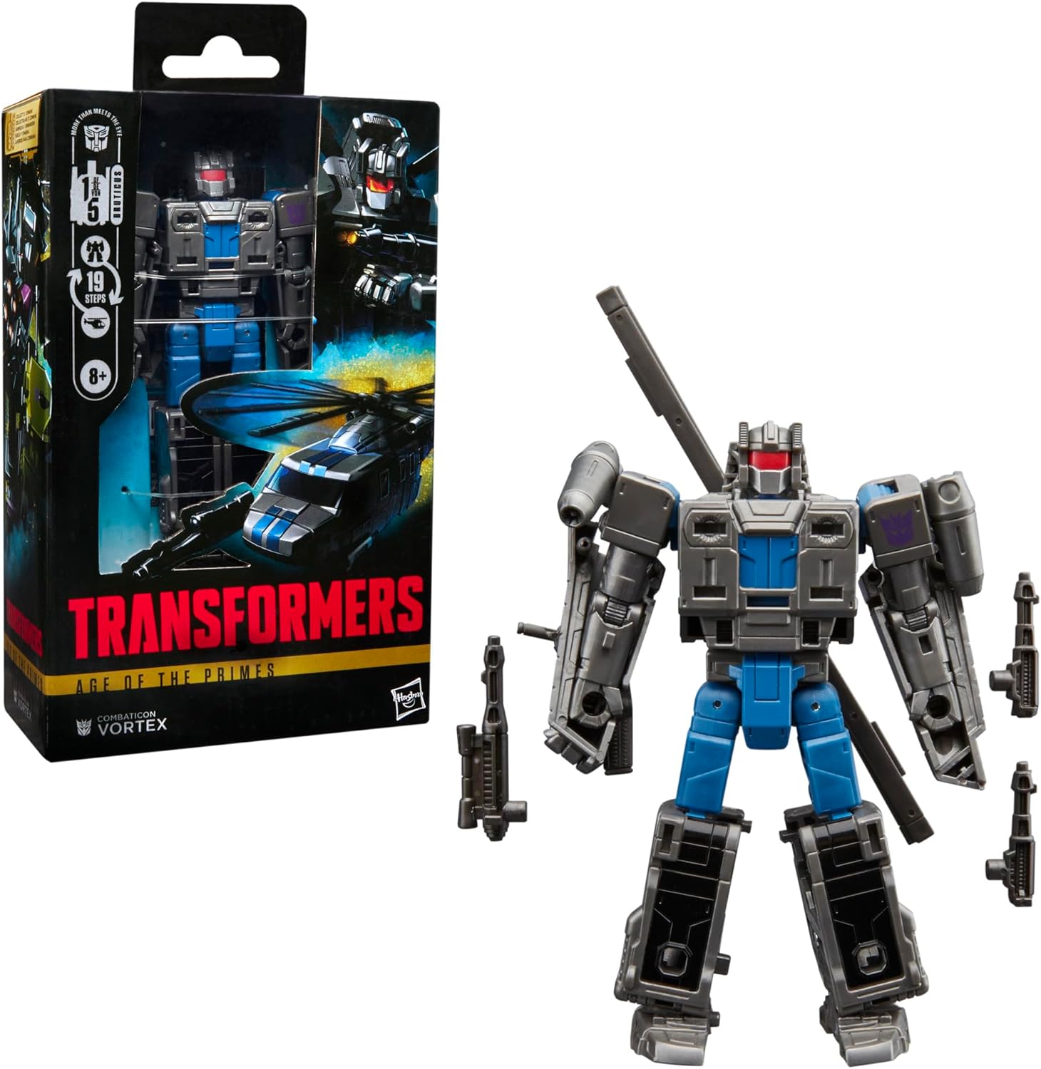 Transformers Age of The Primes Deluxe Class Combaticon Vortex 5.5-inch Converting Action Figure Robot Toy for Ages 8+