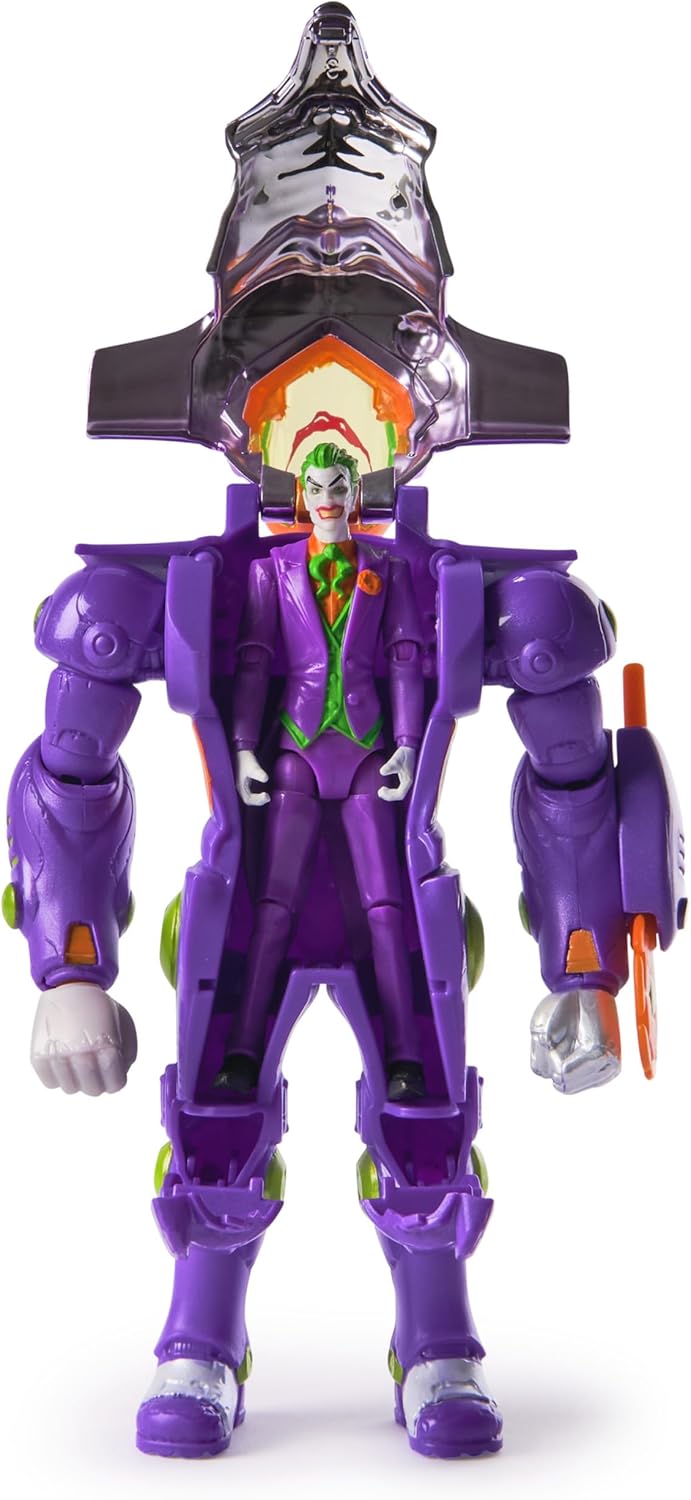 DC Comics Metal Force The Joker Action Figure 6-Inch with 4-Inch Mini Figure Built-in Blaster Armor Suit Superhero Kids Toys Boys Girls Ages 4+
