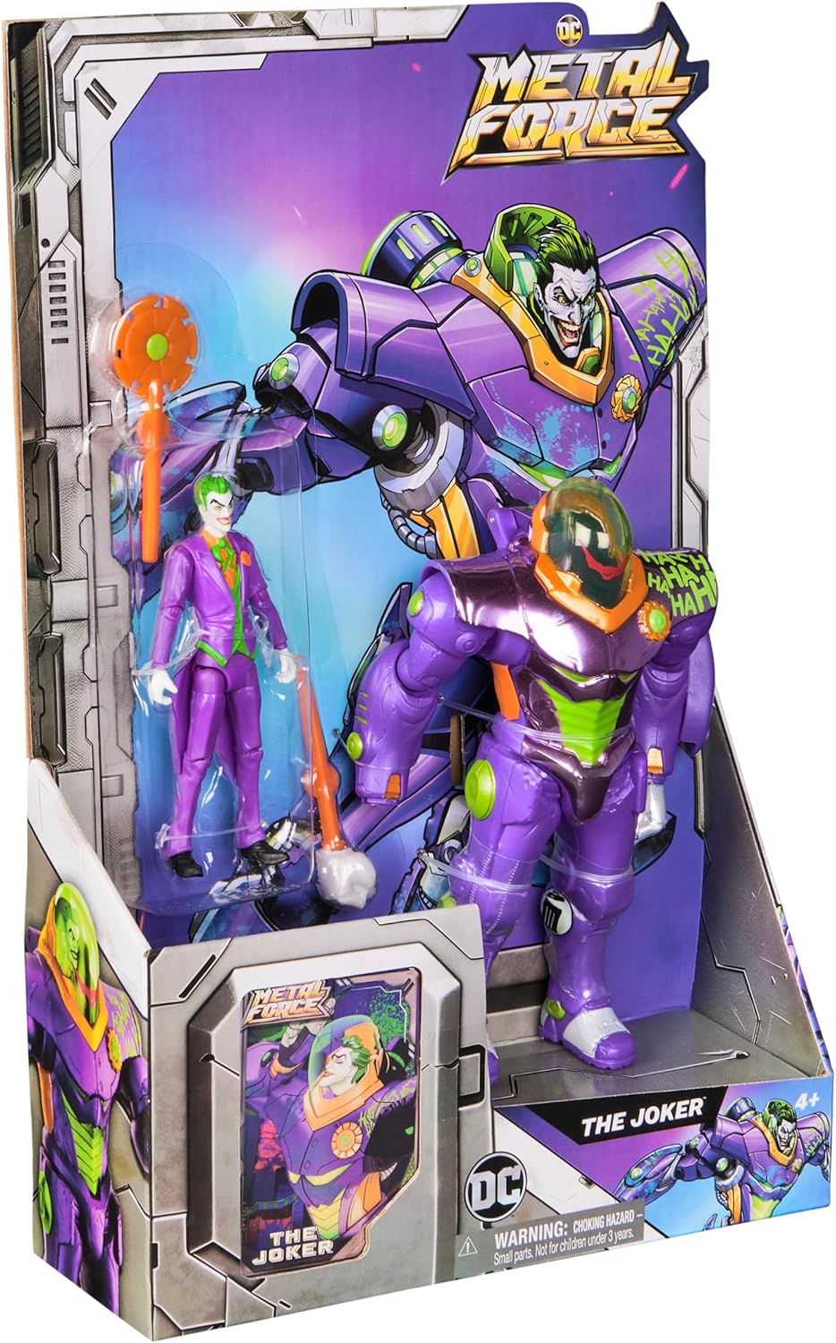 DC Comics Metal Force The Joker Action Figure 6-Inch with 4-Inch Mini Figure Built-in Blaster Armor Suit Superhero Kids Toys Boys Girls Ages 4+