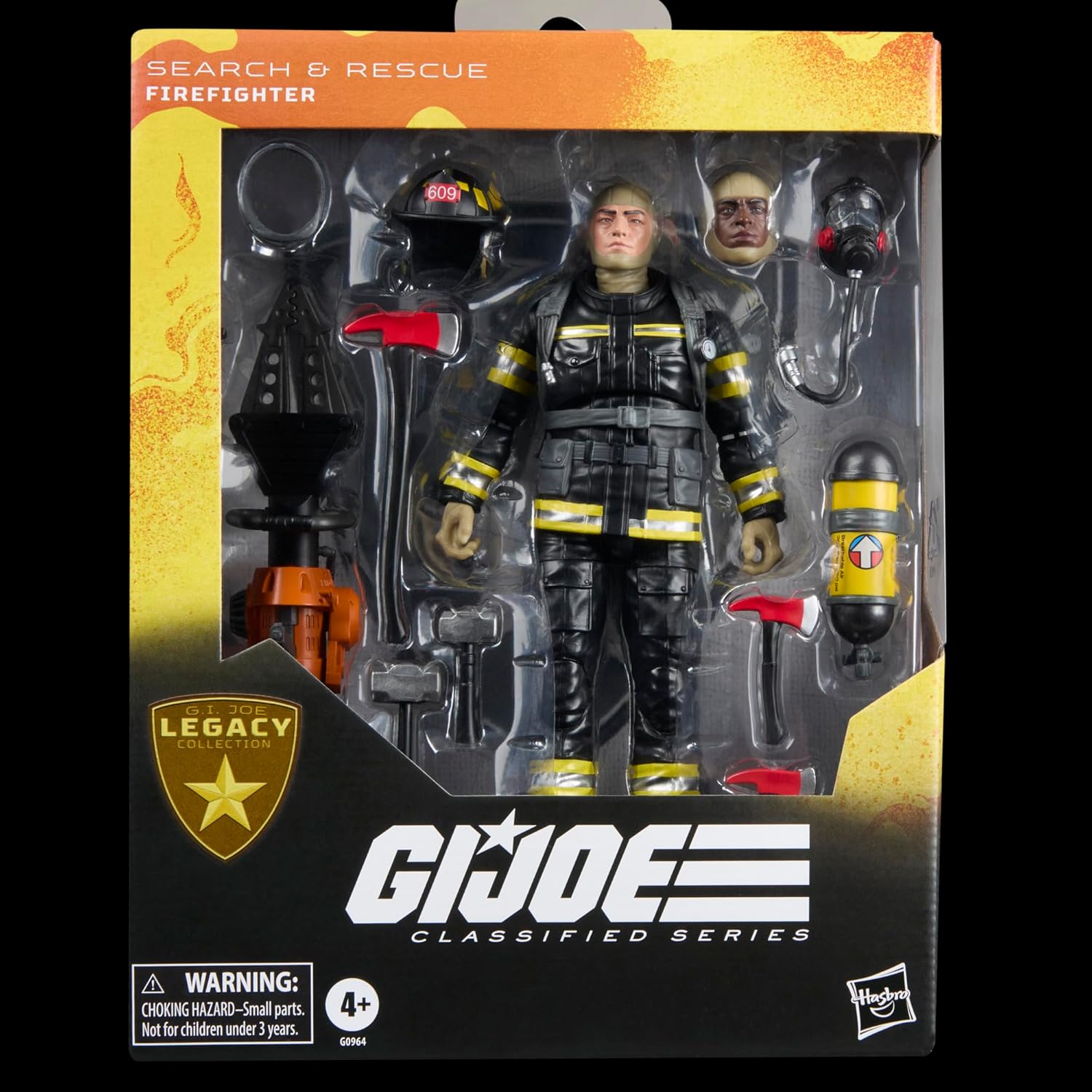 G.I. Joe Classified Series Legacy Collection Search Rescue Firefighter 6 Inch Action Figure 14 Accessories