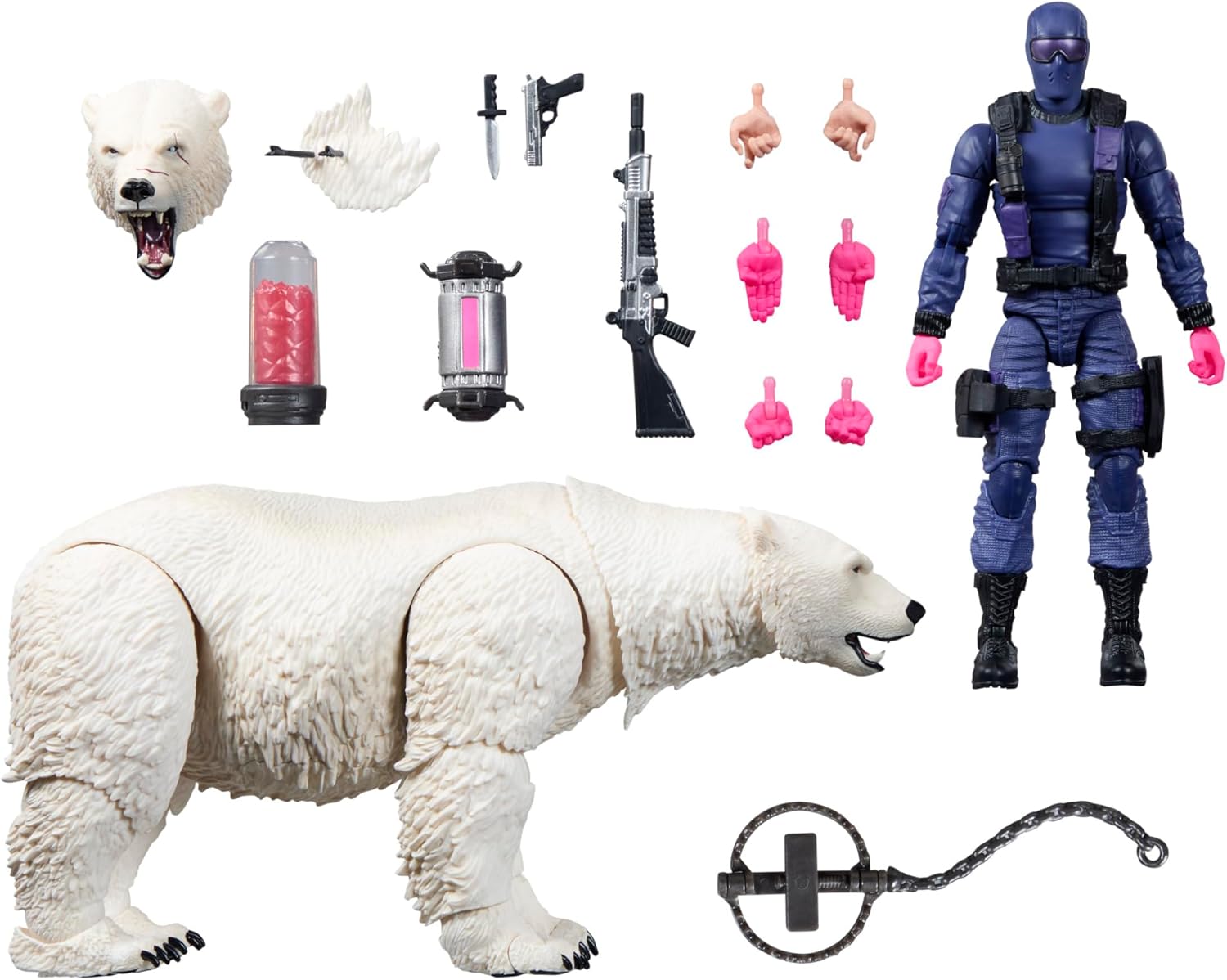 G.I. Joe Classified Series #161 Snake Eyes and Polar Bear 6-Inch Action Figure with Bear 15 Accessories M.A.S.S. Device Catalytic Element