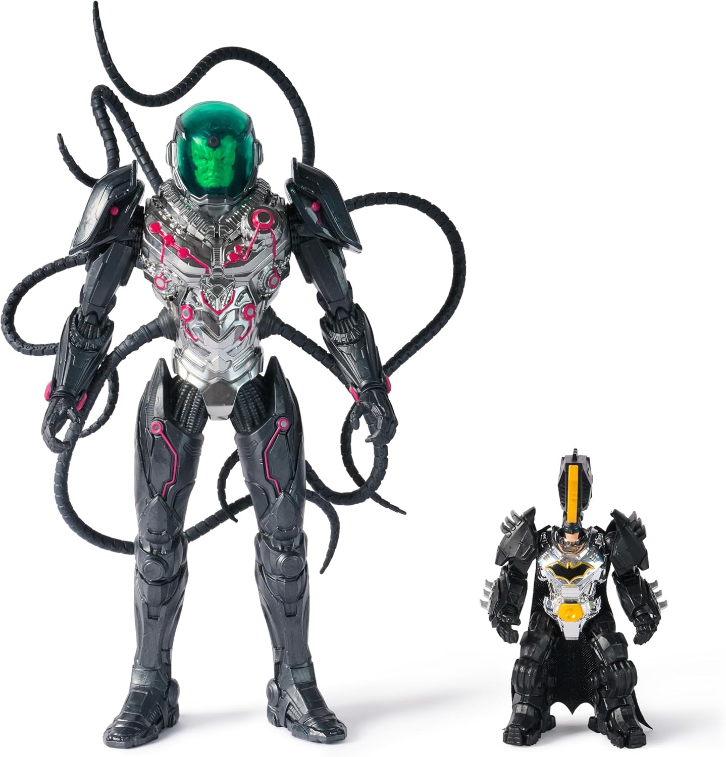 DC Comics Metal Force Brainiac vs Batman Action Figure Pack 12-Inch Extra Large Brainiac Exclusive 4-inch Batman Includes Character Card Kids Toys for Boys Girls Ages 4 Up
