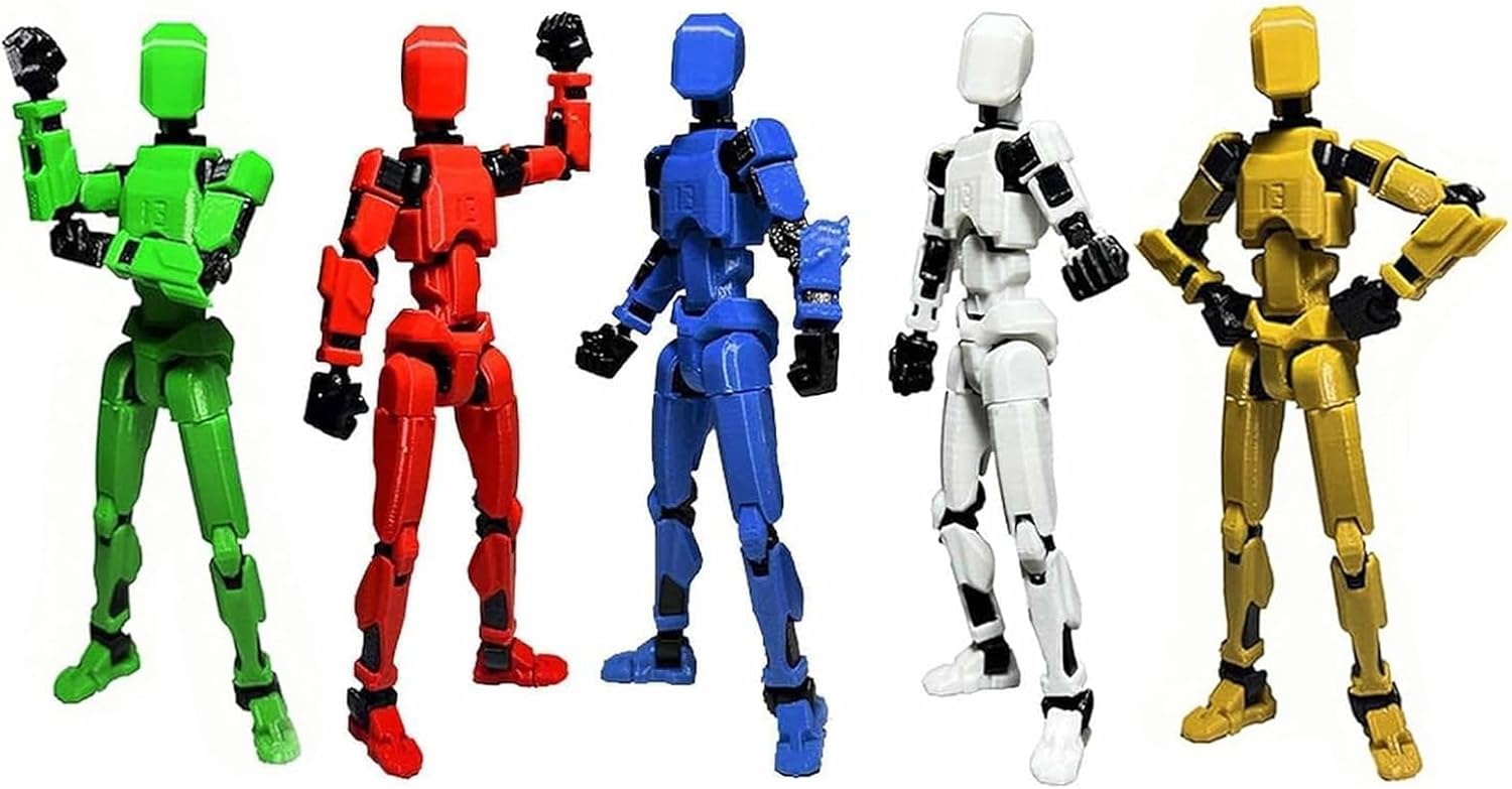T13 Action Figure 3D Printed Multi-Jointed Movable Lucky 13 Action Figures Multi-Articular Desktop Decorations Creative Gifts 5 Colors
