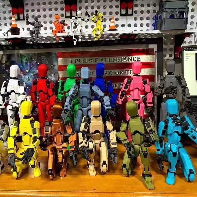 T13 Action Figure 3D Printed Multi-Jointed Movable Lucky 13 Action Figures Multi-Articular Desktop Decorations Creative Gifts 5 Colors