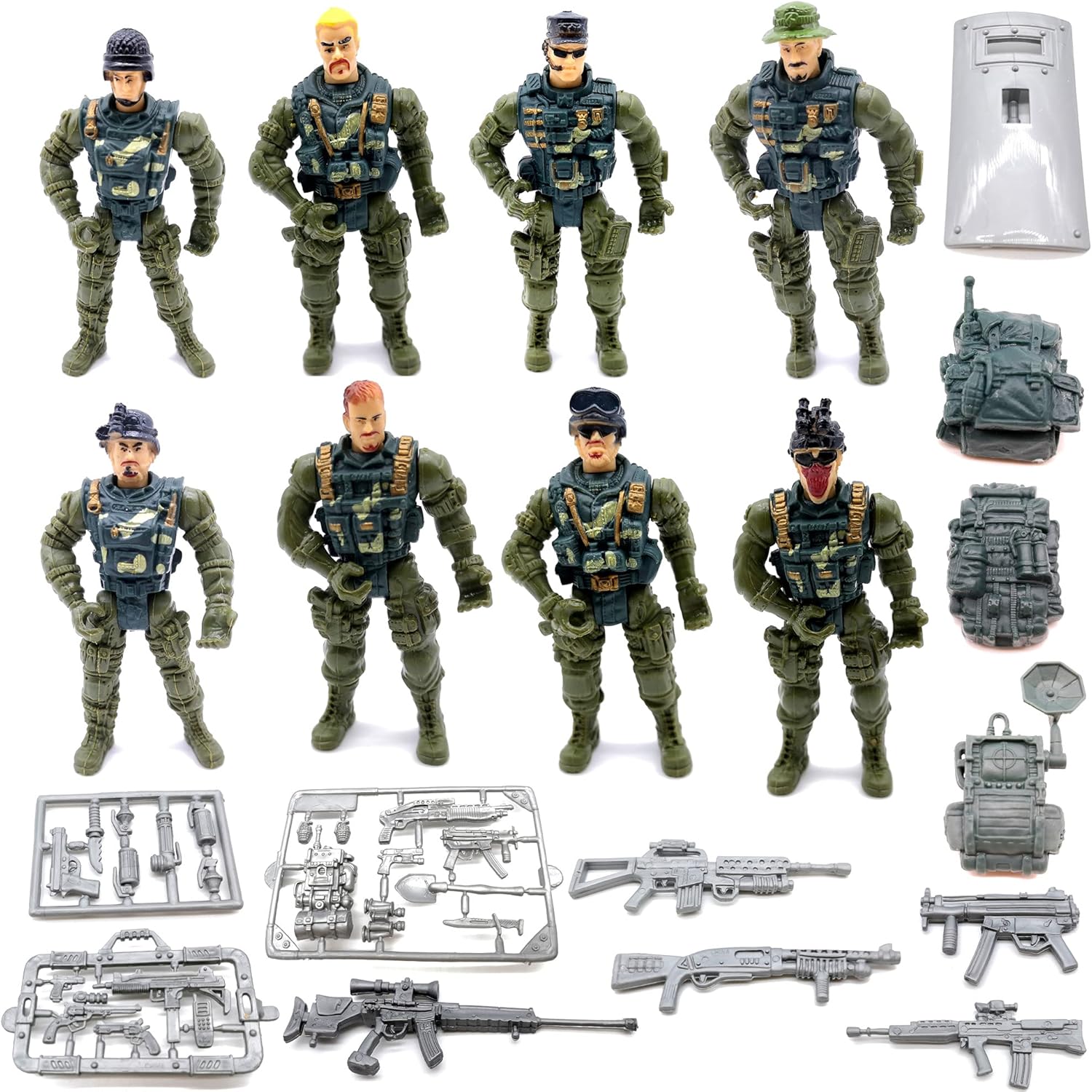 Guaishou Army Men Soldiers Toys 8 Pack Military Action Figures Realistic Accessories Set