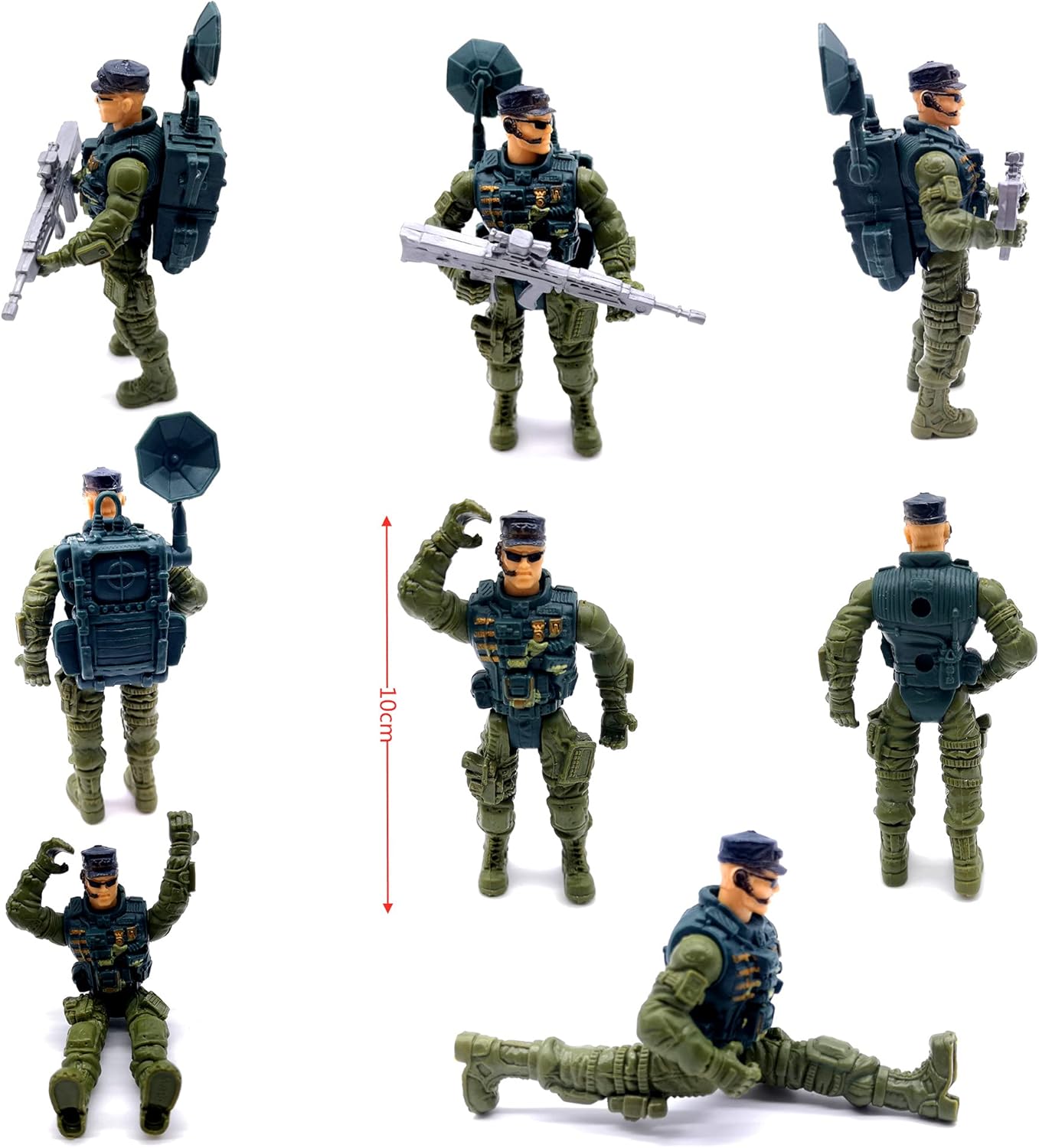 Guaishou Army Men Soldiers Toys 8 Pack Military Action Figures Realistic Accessories Set