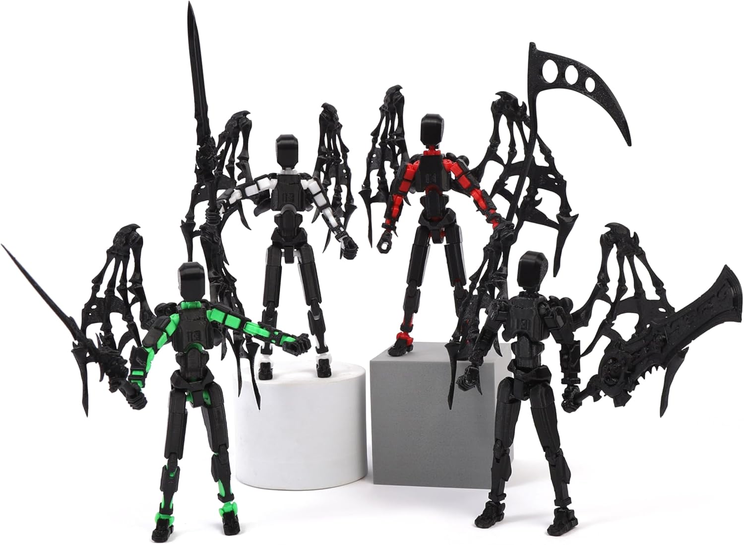 T13 Action Figure Assembly Completed Titan 13 3D Printed Multi-Jointed Movable 5.54-inch Robot Dummy13 Lucky 13 Action Figures 4PCS Color(A+B+C+D)
