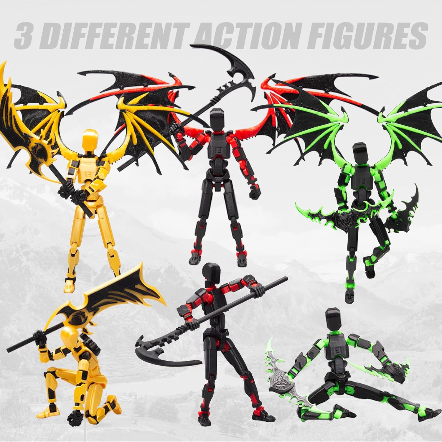 T13 Action Figure Set Assembly Completed Titan 13 Robot Dummy 13 3D Printed Action Figure Ideal for Collectors Desktop Decorations Green