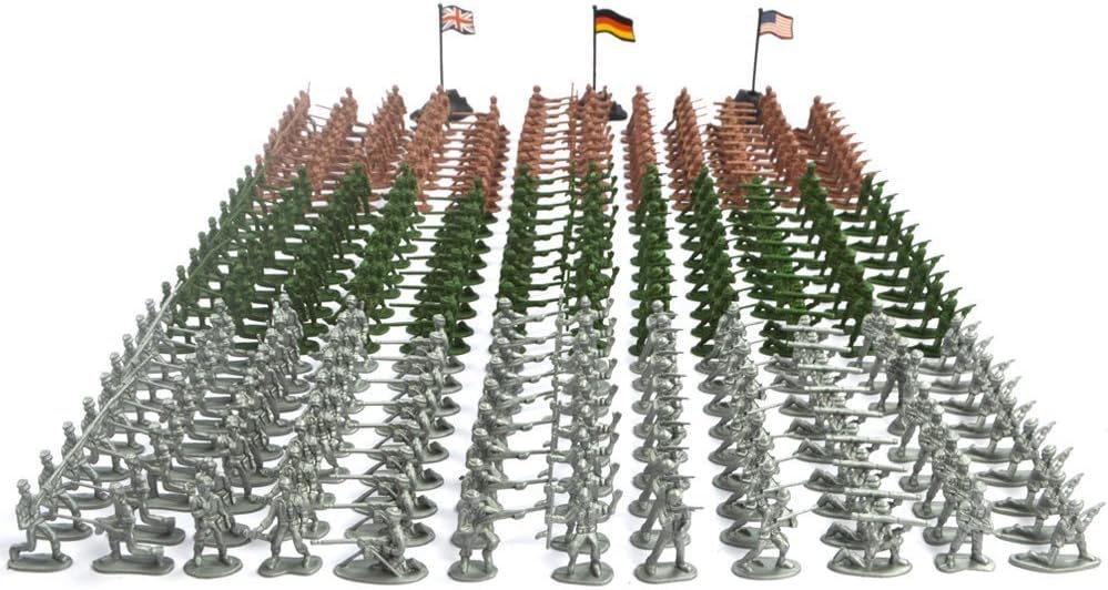 TOYFROG ARMY MEN ACTION FIGURE SET 300 PCS MILITARY PLAYSET CLASSIC FIGURES FOR KIDS DURABLE TOYS IMAGINATIVE PLAY WW2 ACTION FIGURES