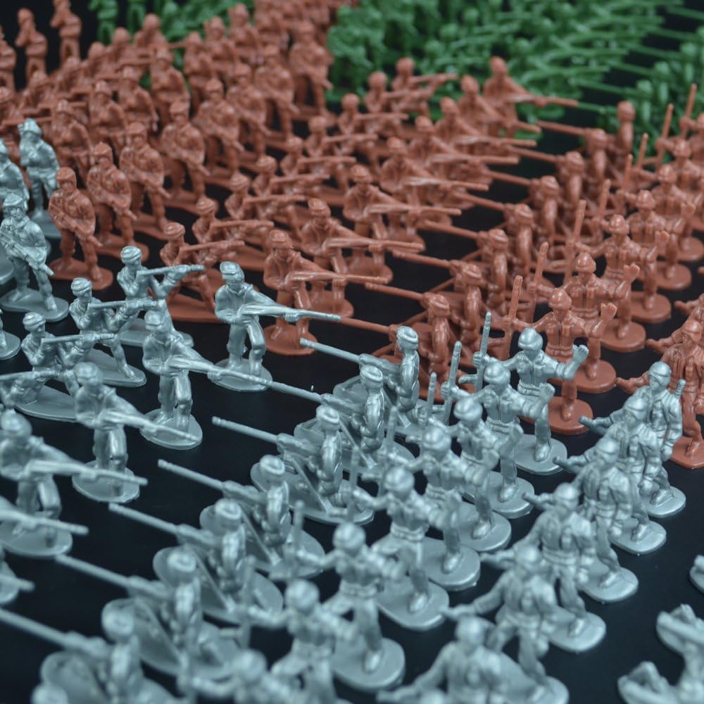 TOYFROG ARMY MEN ACTION FIGURE SET 300 PCS MILITARY PLAYSET CLASSIC FIGURES FOR KIDS DURABLE TOYS IMAGINATIVE PLAY WW2 ACTION FIGURES
