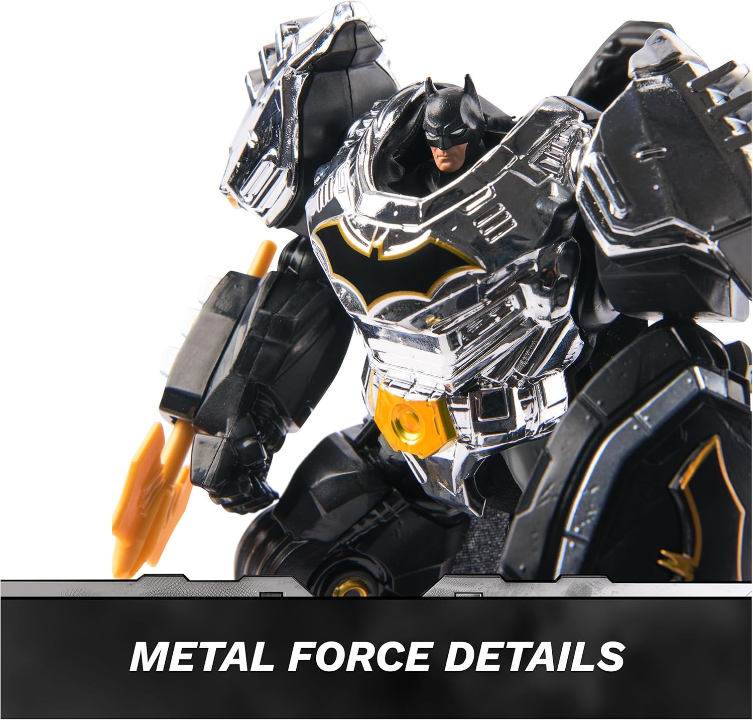 Metal Force Batman Action Figure 6-Inch with 4-Inch Mini Figure Built-in Blaster Armor Suit Super Hero Kids Toys Boys Girls Ages 4+