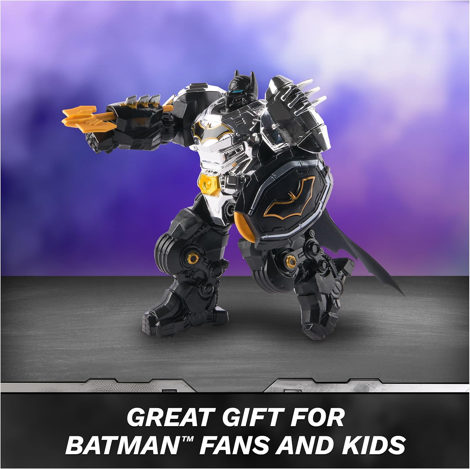 Metal Force Batman Action Figure 6-Inch with 4-Inch Mini Figure Built-in Blaster Armor Suit Super Hero Kids Toys Boys Girls Ages 4+