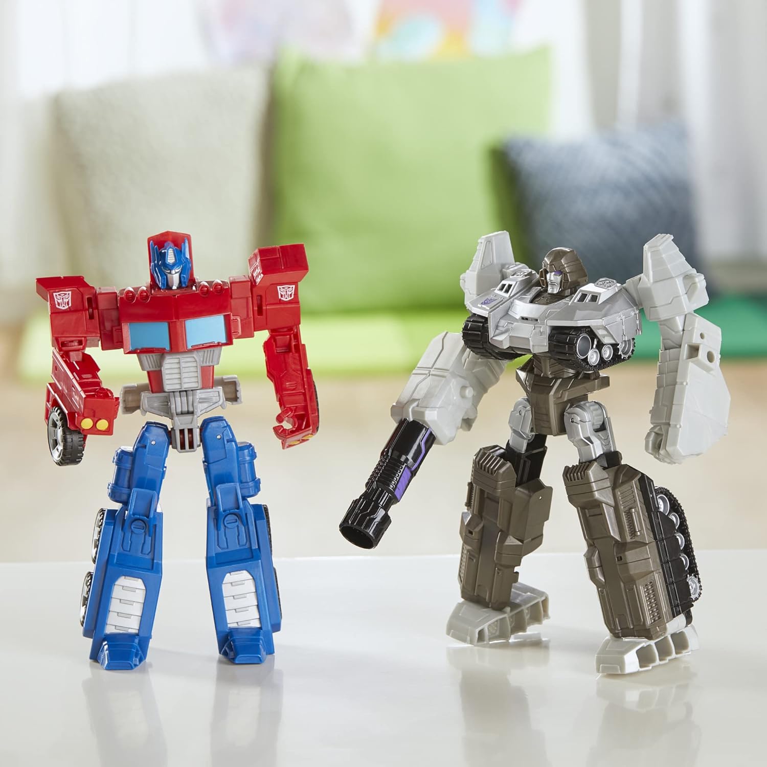 Transformers Toys Heroes Villains Optimus Prime Megatron 2-Pack Action Figures for Kids 6+ 7-inch