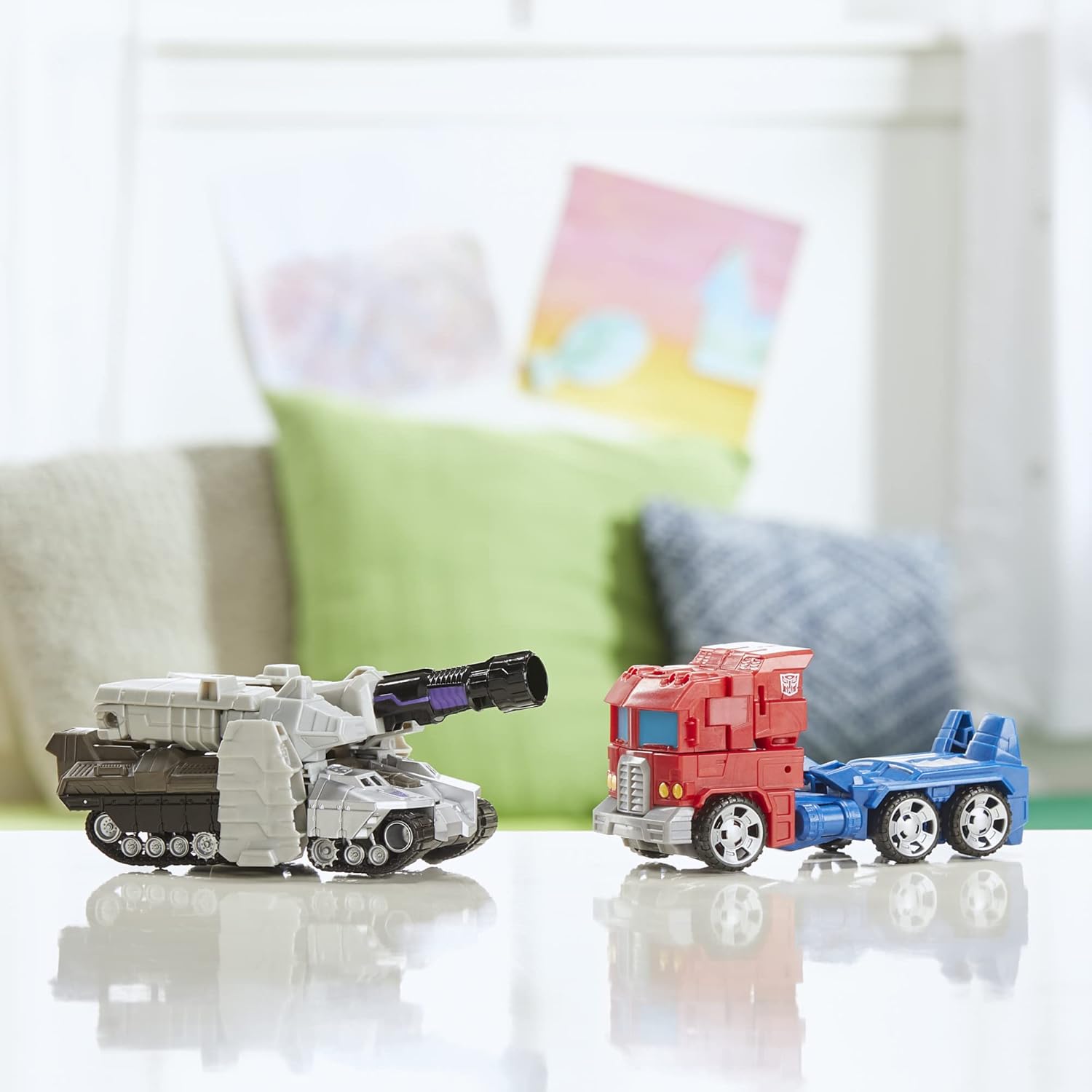 Transformers Toys Heroes Villains Optimus Prime Megatron 2-Pack Action Figures for Kids 6+ 7-inch