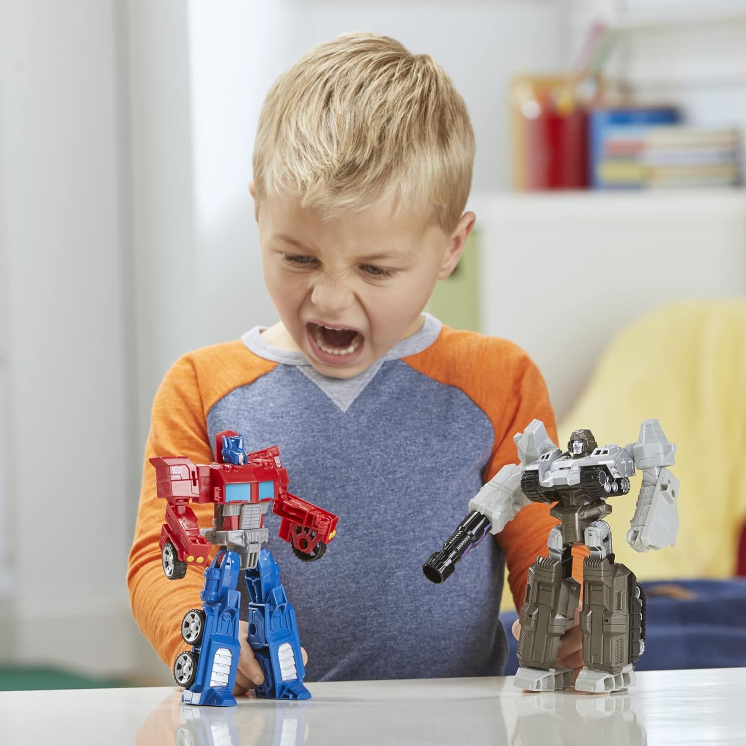 Transformers Toys Heroes Villains Optimus Prime Megatron 2-Pack Action Figures for Kids 6+ 7-inch