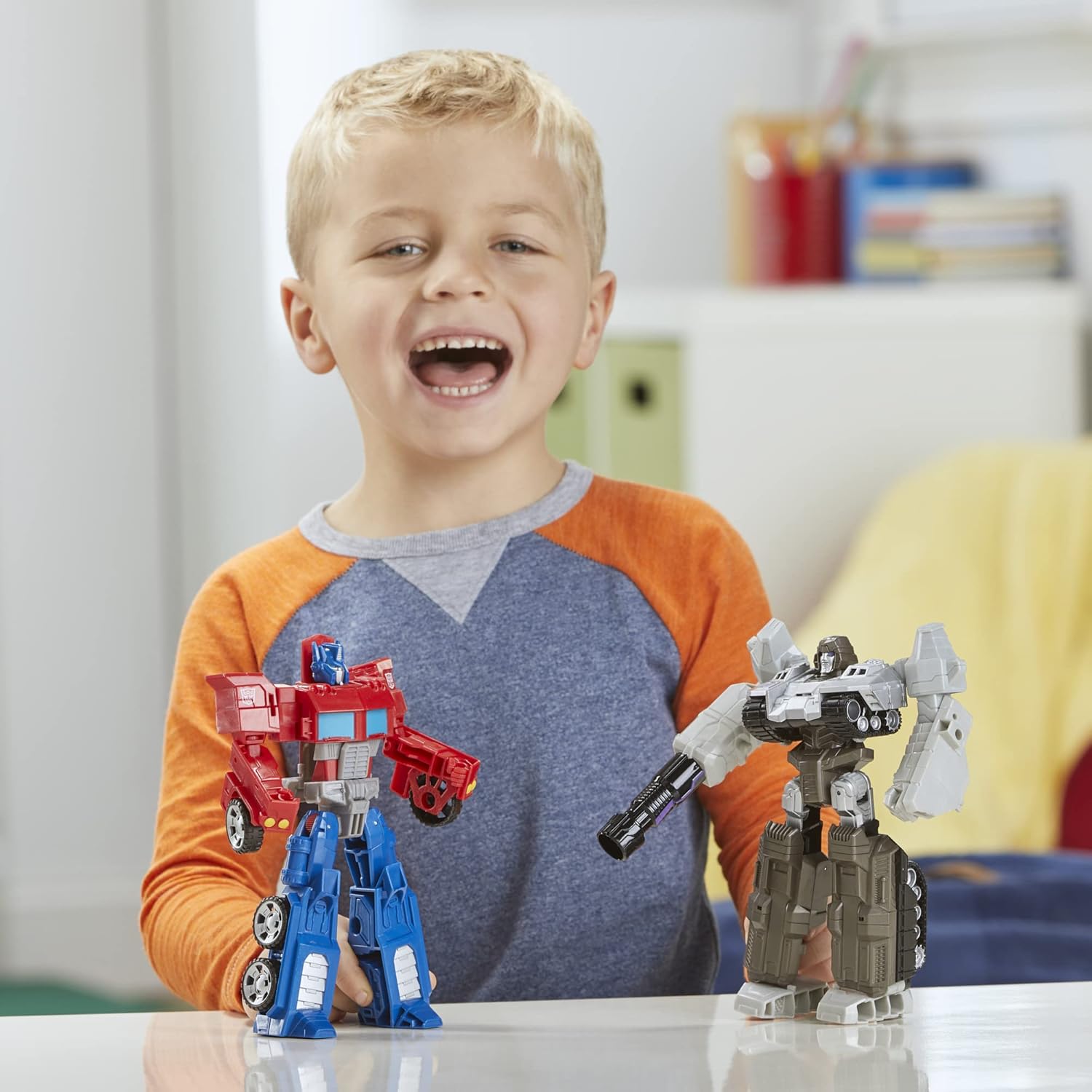 Transformers Toys Heroes Villains Optimus Prime Megatron 2-Pack Action Figures for Kids 6+ 7-inch