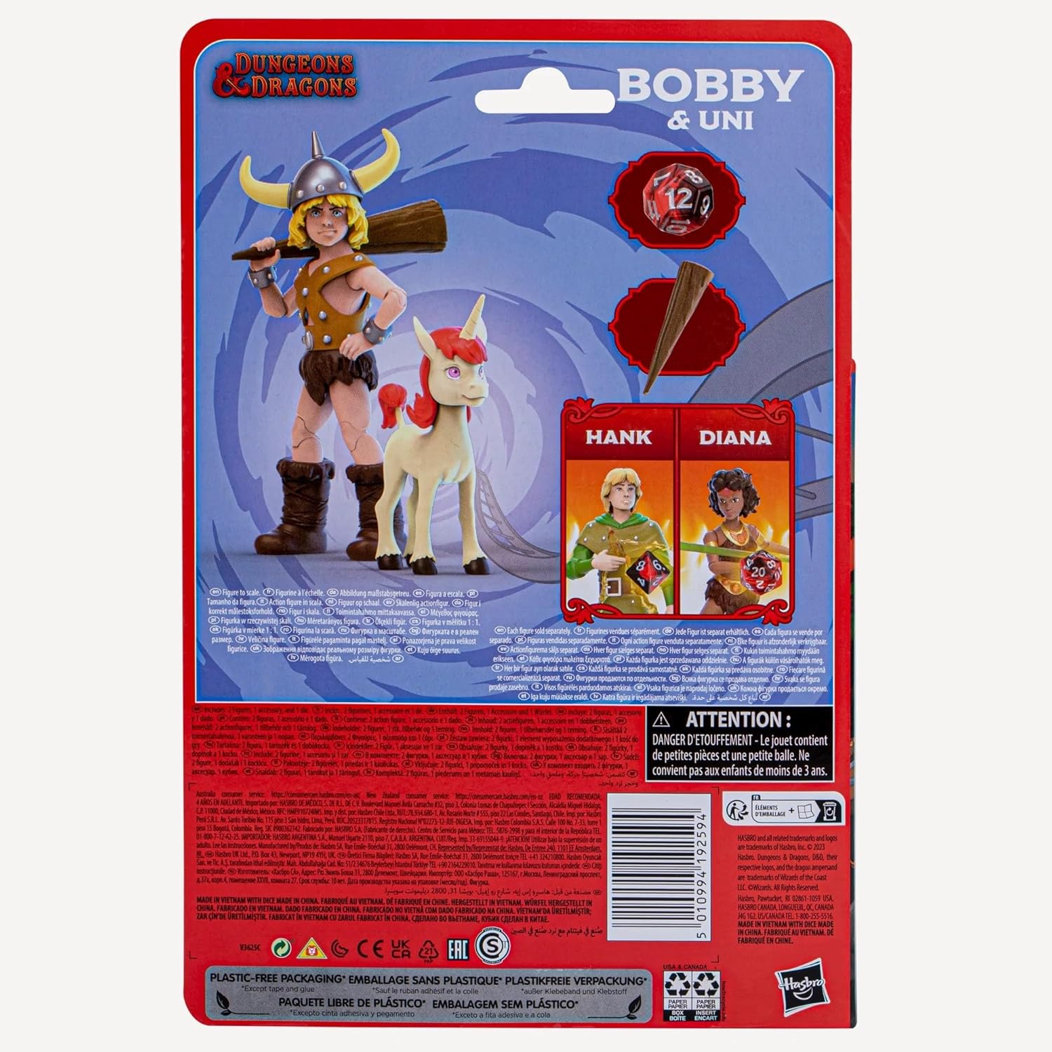 DUNGEONS AND DRAGONS CARTOON CLASSICS BOBBY AND UNI 2-PACK ACTION FIGURES D AND D 80S CARTOON WITH EXCLUSIVE D AND D DICE SET