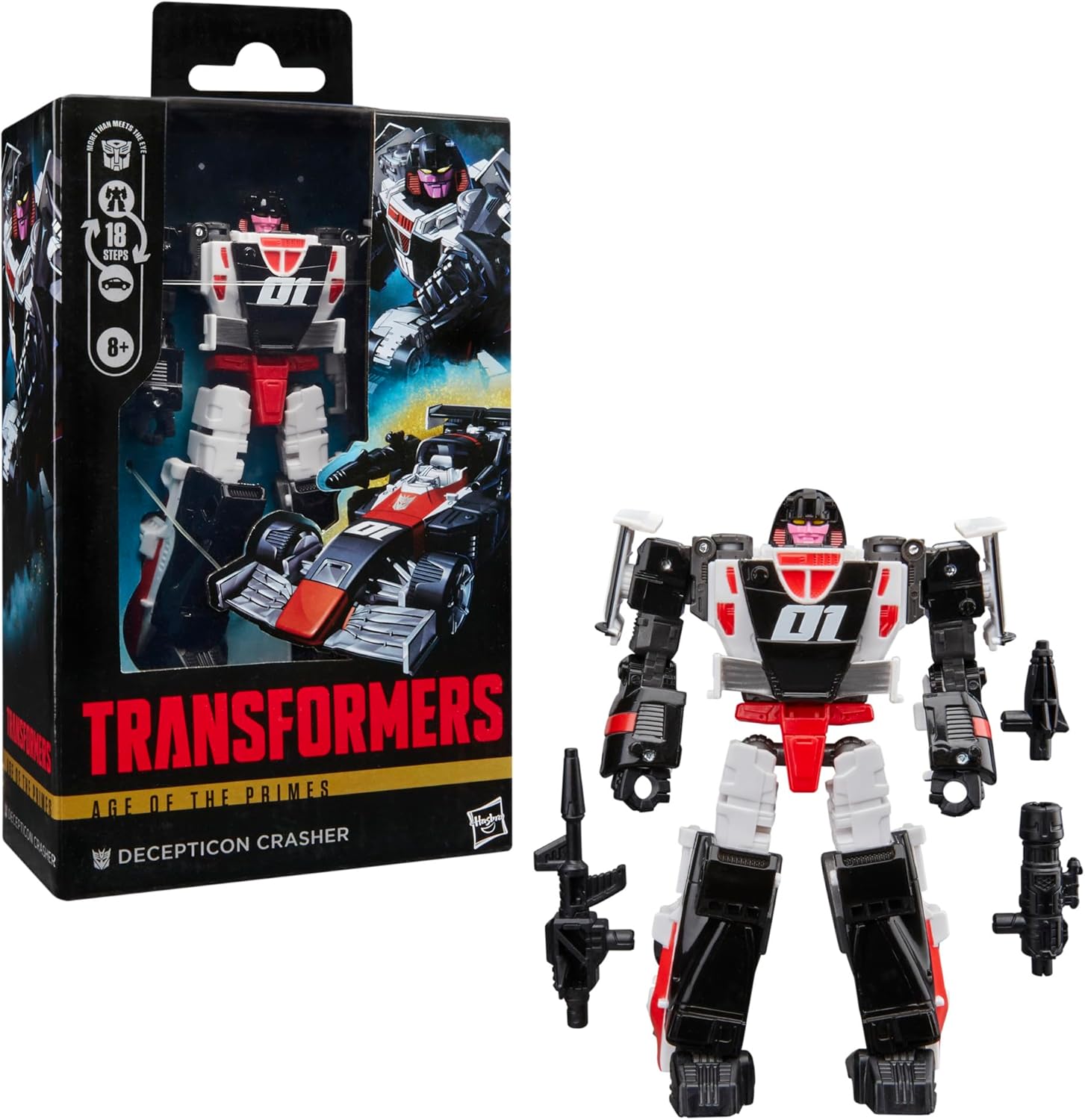 Transformers Age of The Primes Deluxe Class Decepticon Crasher 5.5-inch Action Figure for Ages 8+