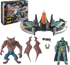 DC Comics Batman Aerial Battle Pack Amazon Exclusive Batwing Vehicle 4-inch Batman Man-Bat Action Figure Super Hero Kids Toys Boys Girls