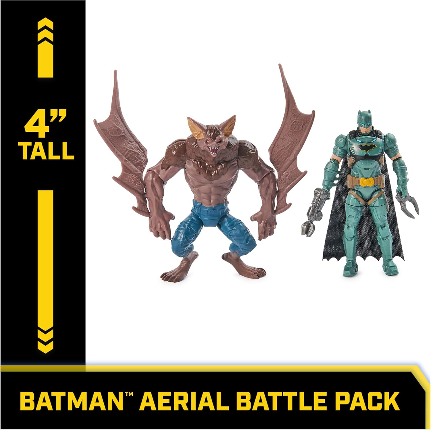 DC Comics Batman Aerial Battle Pack Amazon Exclusive Batwing Vehicle 4-inch Batman Man-Bat Action Figure Super Hero Kids Toys Boys Girls