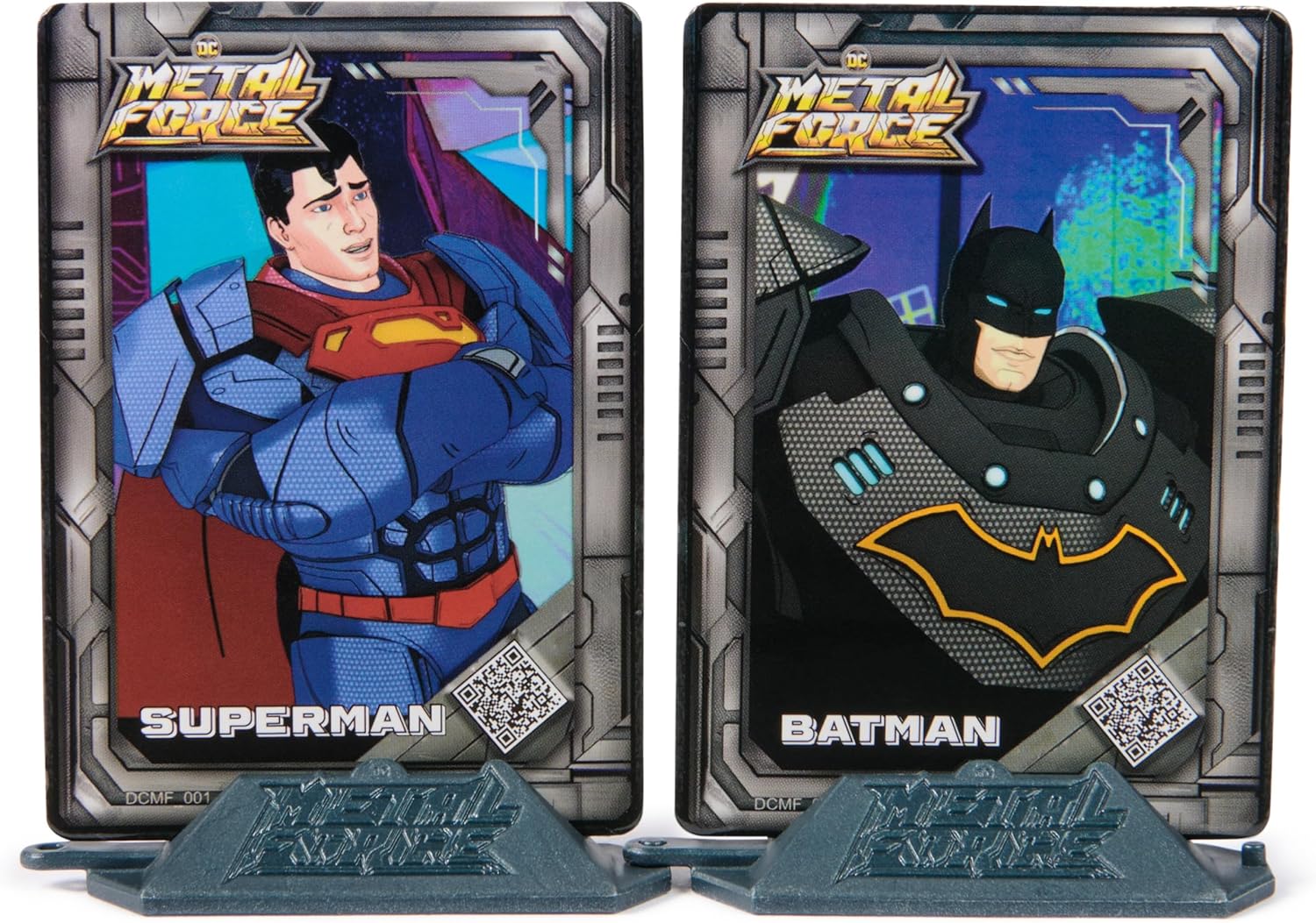 DC Comics Metal Force Transforming Batwing 2-in-1 Playset with Batman Superman Figures Projectiles Character Cards Kids Toy Boys Ages 4+
