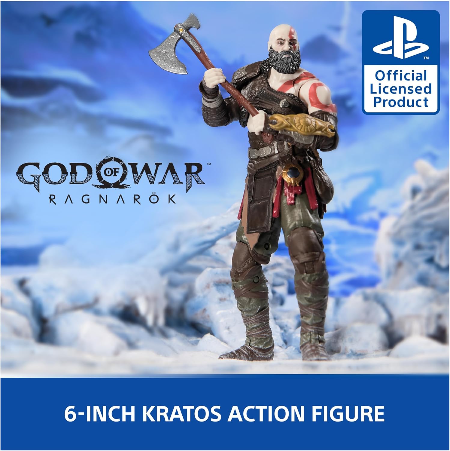 God of War Ragnarok 6” Kratos Action Figure 5 Accessories Shapes Collection PS5 Fans Collectors Ages 17+