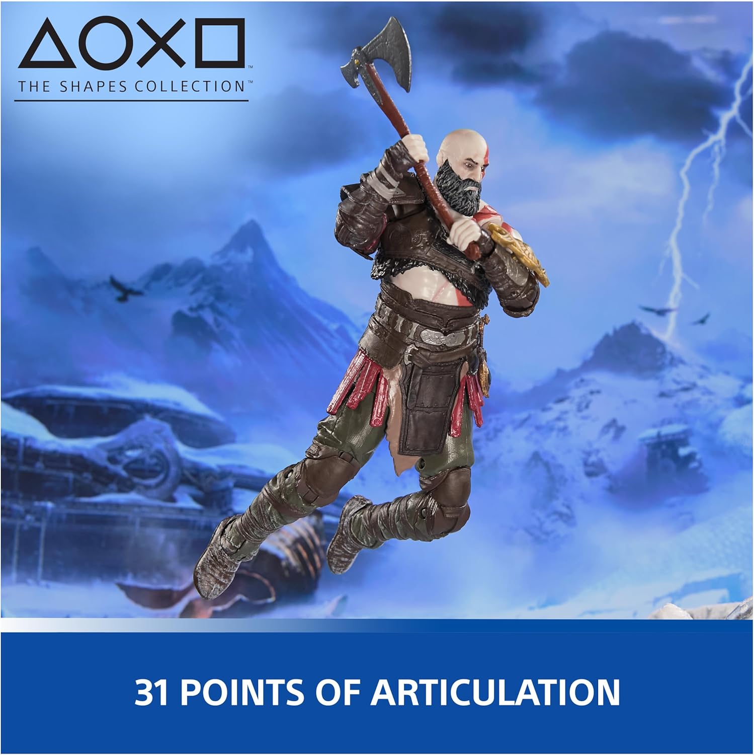 God of War Ragnarok 6” Kratos Action Figure 5 Accessories Shapes Collection PS5 Fans Collectors Ages 17+