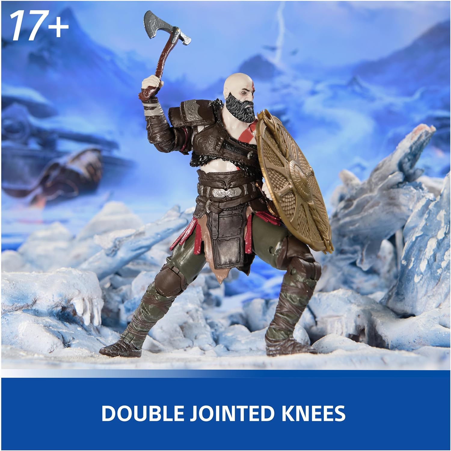 God of War Ragnarok 6” Kratos Action Figure 5 Accessories Shapes Collection PS5 Fans Collectors Ages 17+