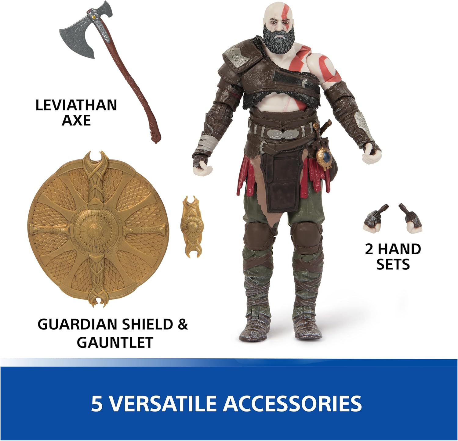 God of War Ragnarok 6” Kratos Action Figure 5 Accessories Shapes Collection PS5 Fans Collectors Ages 17+