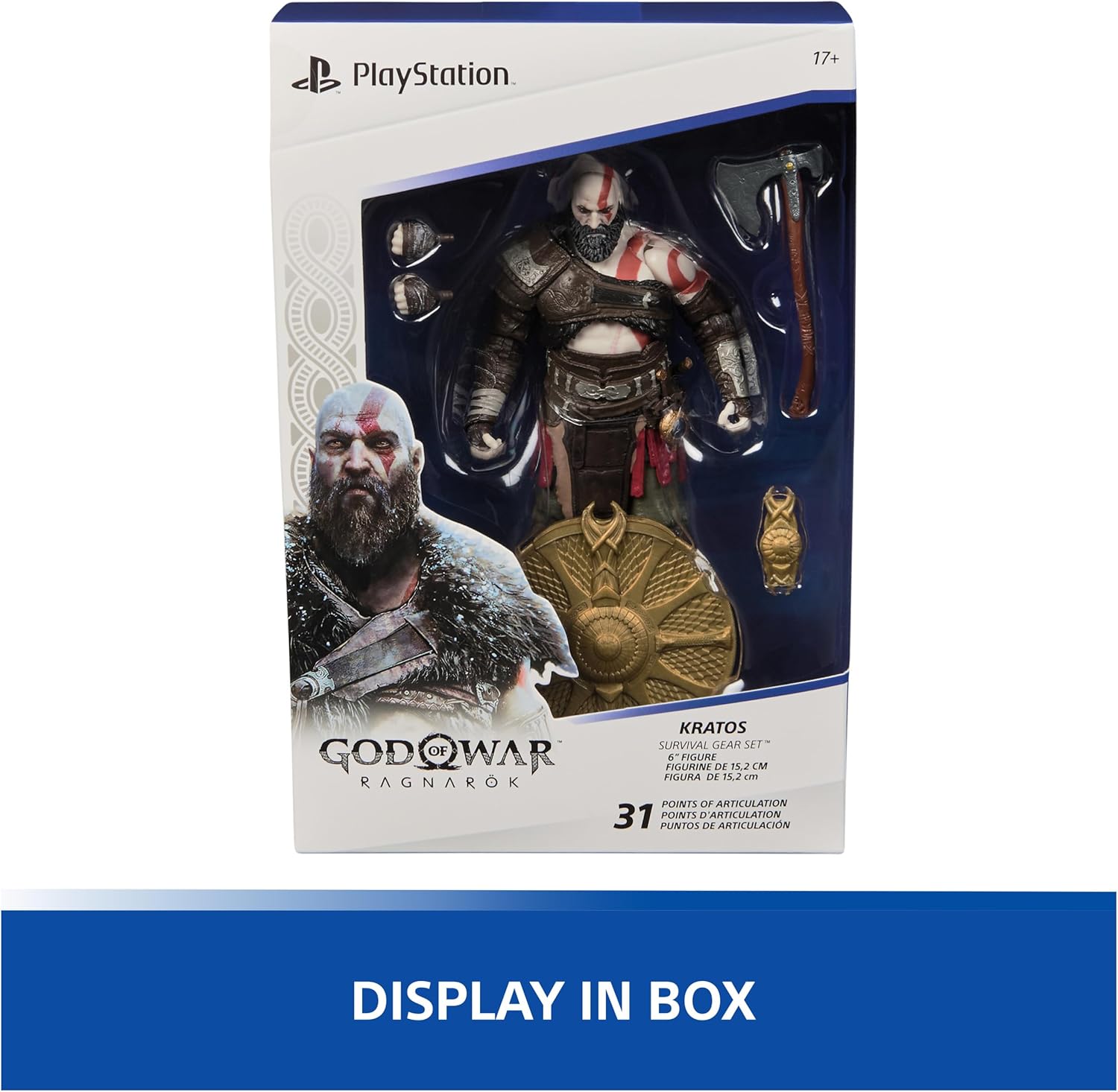 God of War Ragnarok 6” Kratos Action Figure 5 Accessories Shapes Collection PS5 Fans Collectors Ages 17+