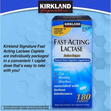 KIRKLAND SIGNATURE RAPID ACTION LACTASE ENZYME LACTAID 180 CAPLETS FOR QUICK DIGESTION