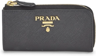 Prada Pre-Loved Black Saffiano Key Holder, Black