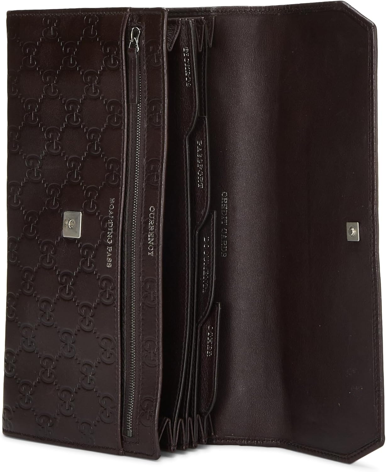 Gucci Pre-Loved Brown Guccissima Travel Wallet, Brown