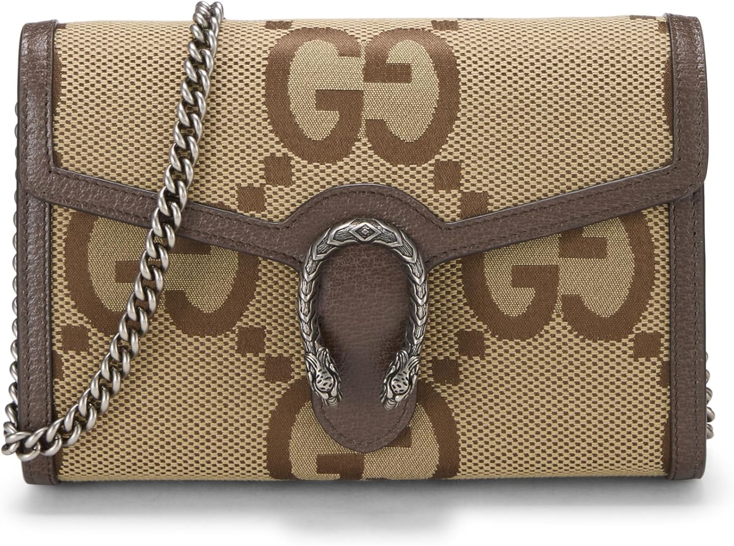 Gucci Pre-Loved Jumbo Original GG Canvas Dionysus Wallet on Chain (WOC), Brown