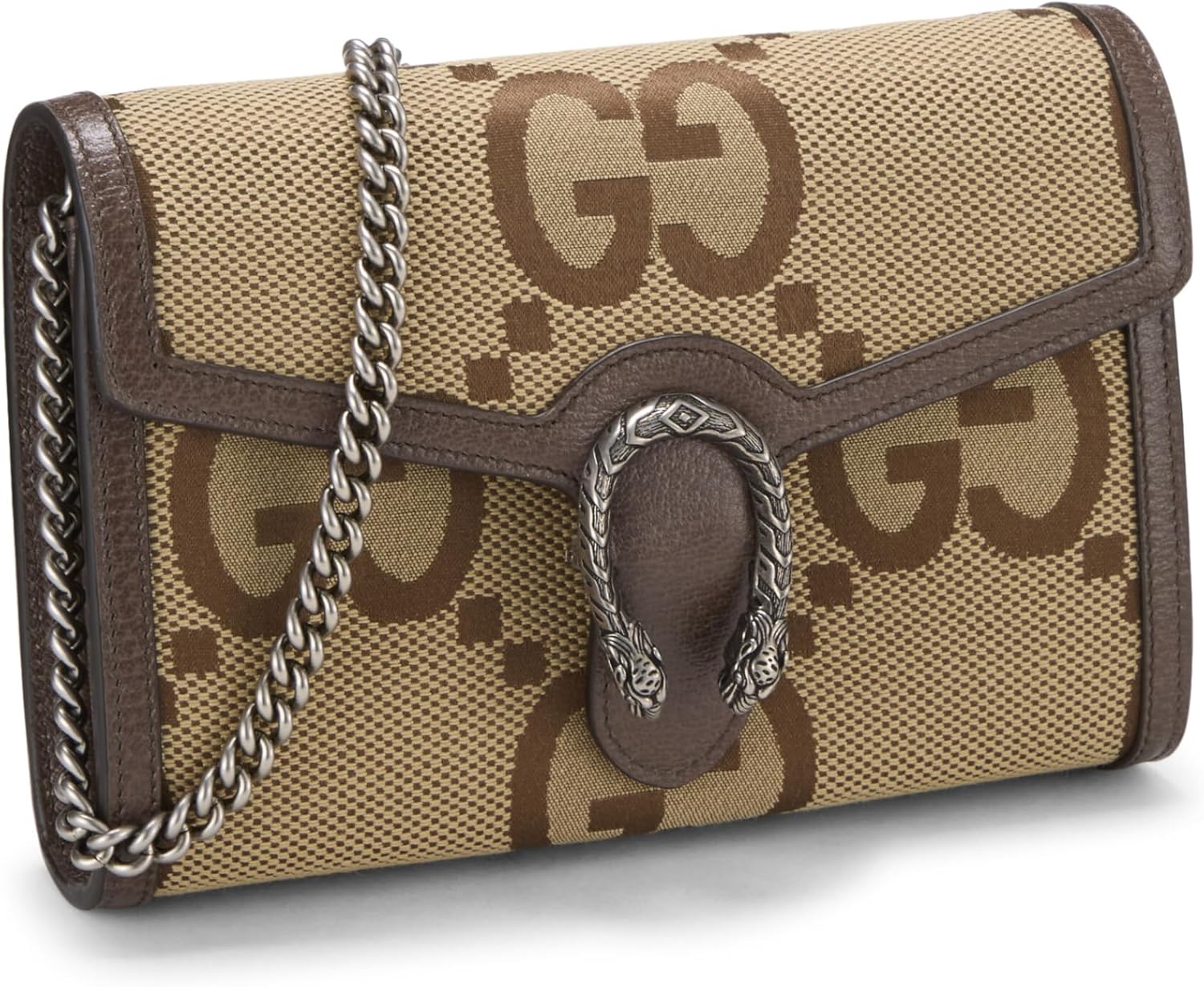Gucci Pre-Loved Jumbo Original GG Canvas Dionysus Wallet on Chain (WOC), Brown