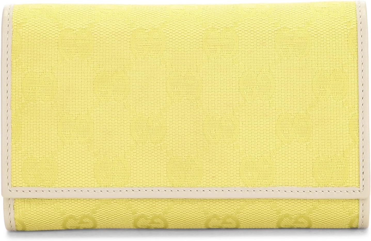 Gucci Pre-Loved Yellow Original GG Canvas Trifold Wallet, Yellow