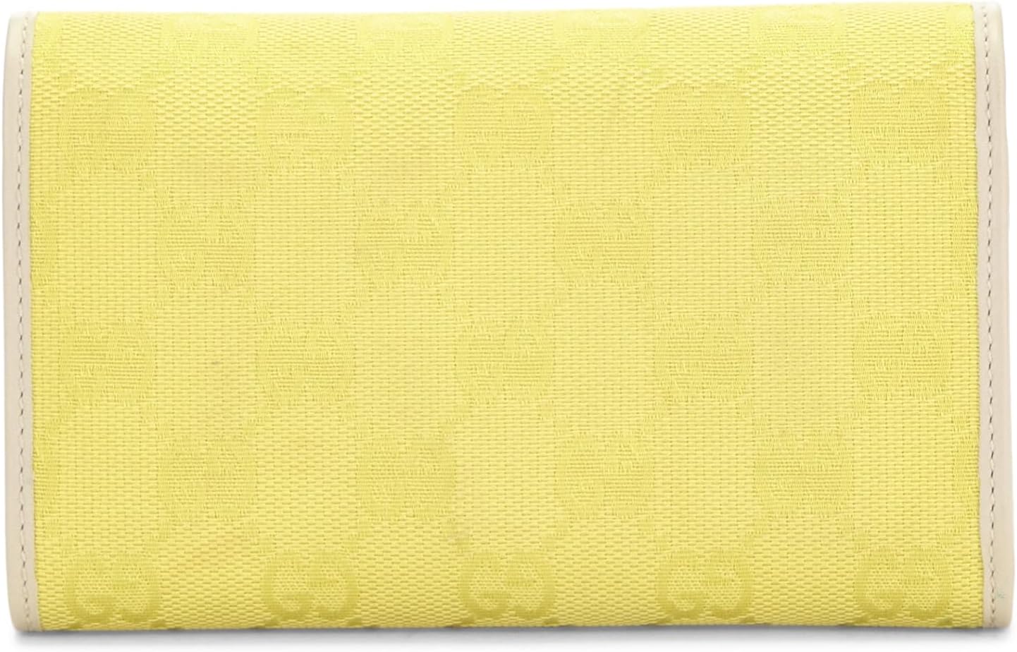 Gucci Pre-Loved Yellow Original GG Canvas Trifold Wallet, Yellow