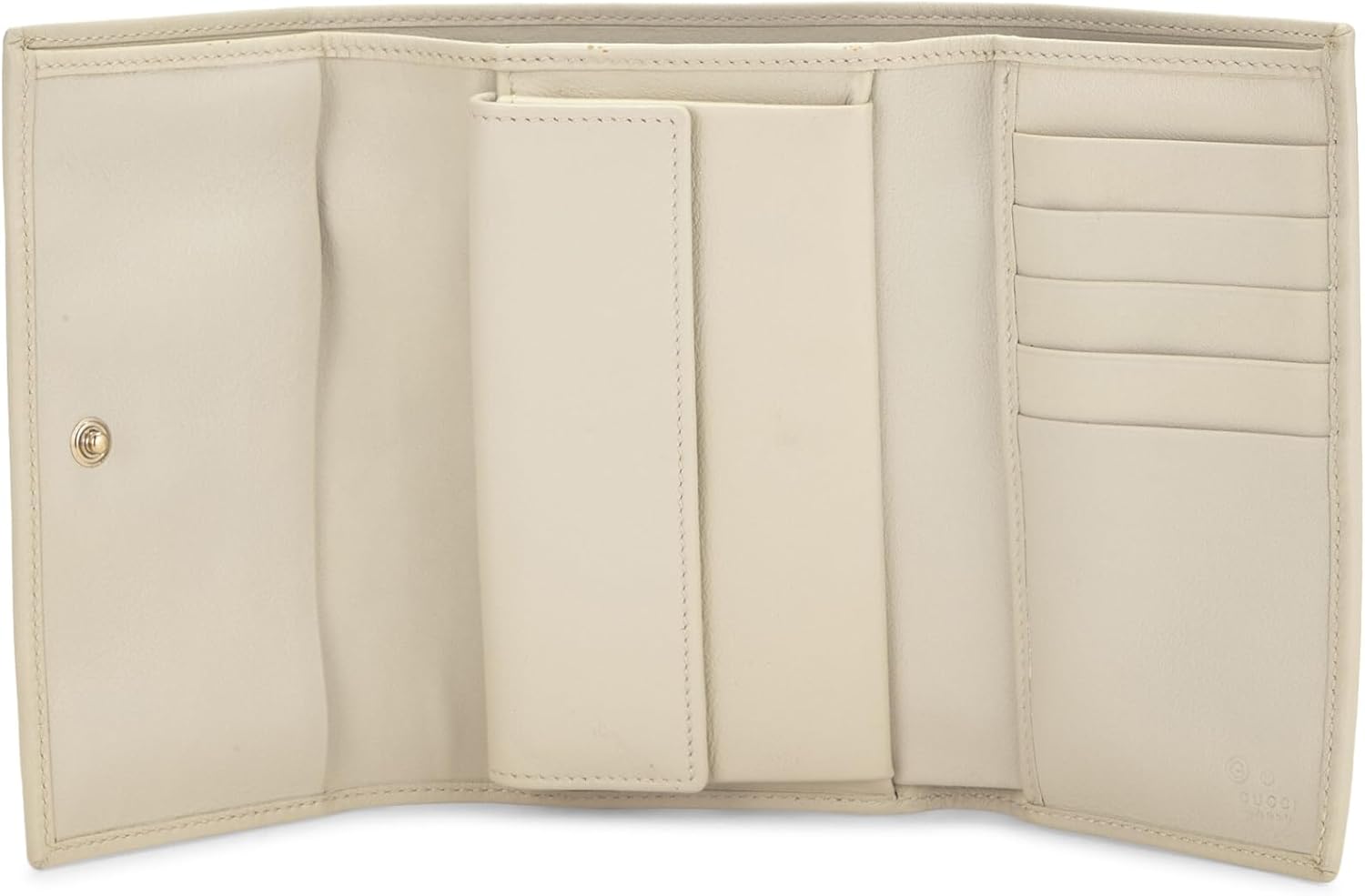 Gucci Pre-Loved Yellow Original GG Canvas Trifold Wallet, Yellow