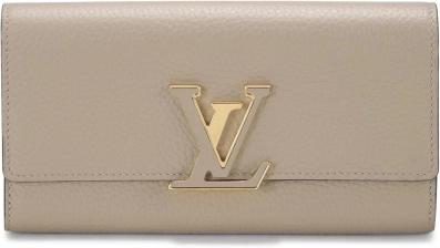 Louis Vuitton Pre-Loved Beige Taurillon Leather Capucines Wallet, Beige