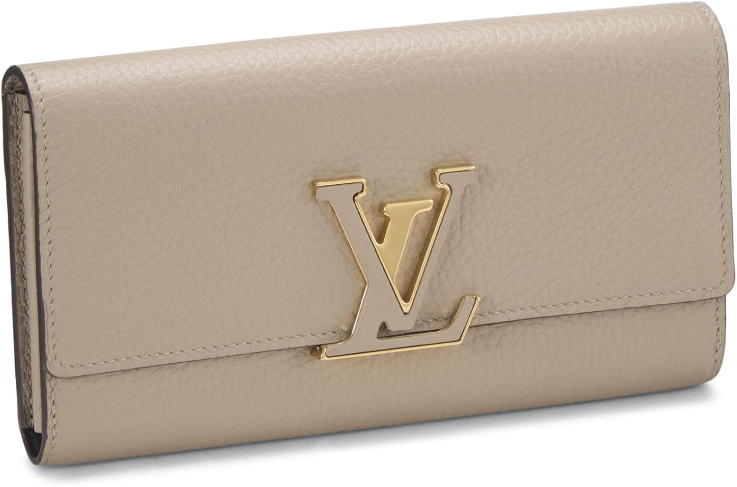 Louis Vuitton Pre-Loved Beige Taurillon Leather Capucines Wallet, Beige