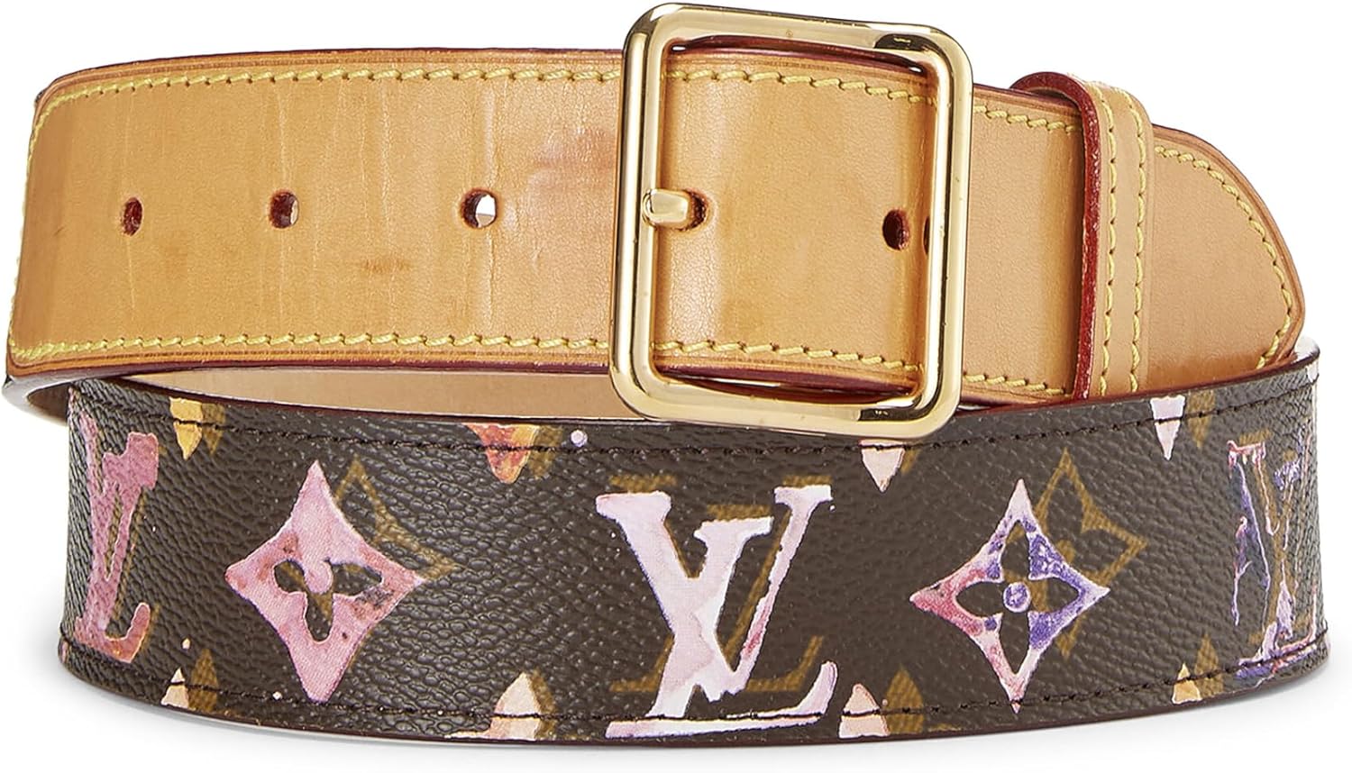 Louis Vuitton Pre-Loved Richard Prince x Louis Vuitton Monogram Watercolor Ceinture Belt, Brown