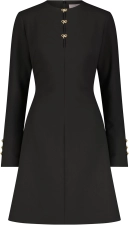 Lela Rose Stretch Twill Long Sleeve Bow Detail Dress