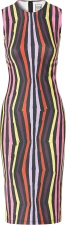 Jonathan Cohen Rainbow Stripe Sleeveless Dress