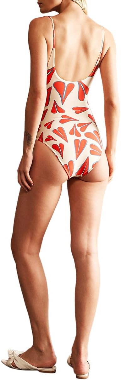 ADRIANA DEGREAS Heart Cut-Out Frilled Swimsuit