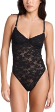 Fleur du Mal Women's Le Stretch Multifit Lace Thong Bodysuit