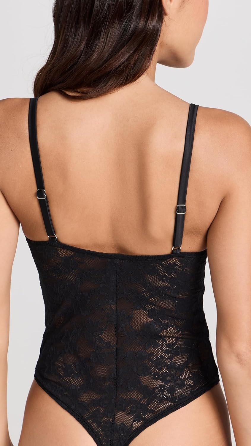 Fleur du Mal Women's Le Stretch Multifit Lace Thong Bodysuit