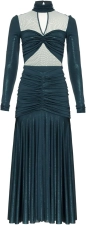 PatBO Metallic Jersey And Tulle Midi Dress