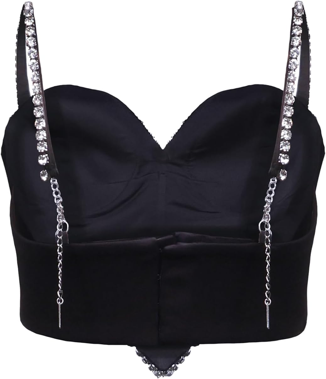 AREA Crystal Trim Heart Top