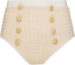 PatBO Metallic High Waist Bikini Bottom
